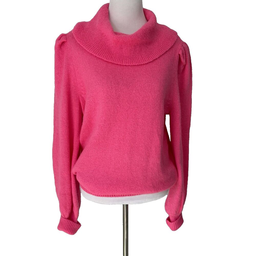 Lilly Pulitzer Women’s Courtland Sweater Pink Topaz Size Large Cowl Neck New